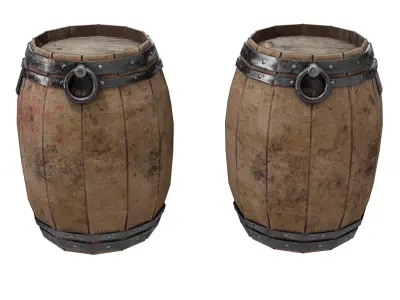 Low-Poly Pirate Barrel Game-Ready Low-poly 3D model