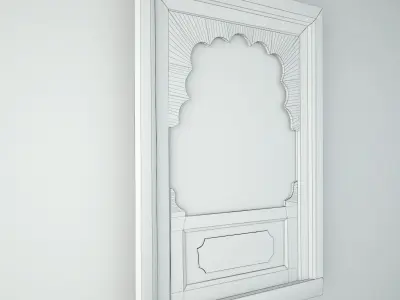 Antique Rajasthan Balcony Mirror 3D model