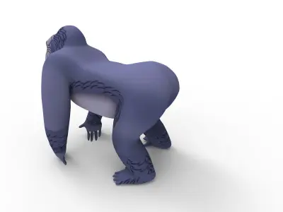Cartoon Gorilla 3D Models game ready Low-poly 3D model