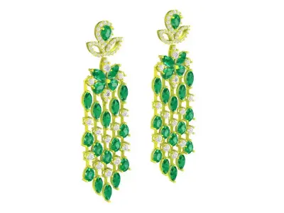 5825 luxury diamond earrings  3D print model