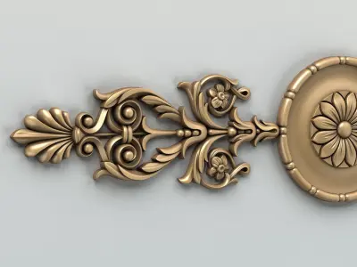 Carved decor horizontal 001 3D model