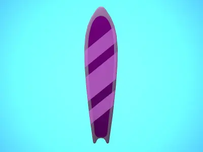 SURF BOARD 08 CARTOON STYLIZED Low-poly 3D model