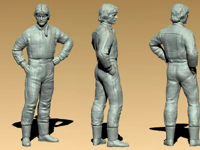 Gilles Villeneuve Ferrari F1 Driver 3D print model