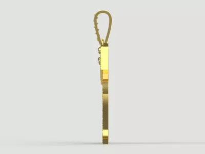 M Letter Pendant with Crown and Diamonds Model jp0299 3D print model