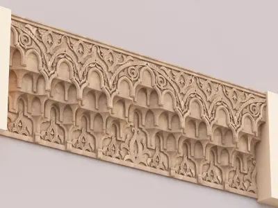 Classic Islamic Muqarnas Cornice 003 3D model