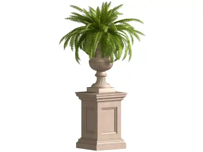 Fern in a classic Vase Flowerpot 3D model