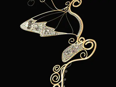 Diamond earrings  3D model