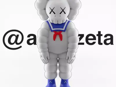 Kaws What Party Stay Puft Textured Low-poly 3D model
