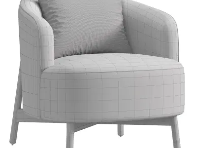 Porada Copine Wood Armchair 3D model