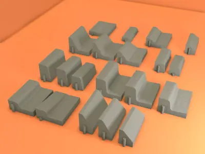 Different Type Of Curb Free low-poly 3D model