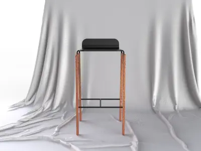 Scandinavian Design Modern Bar stool 3D model
