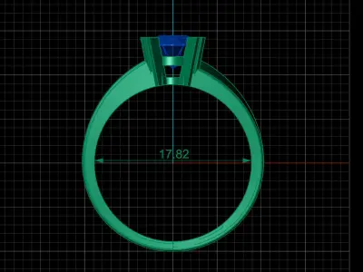 STL 3DM Print Ready Women Diamond Ring Lightweight Printable  3D print model 52