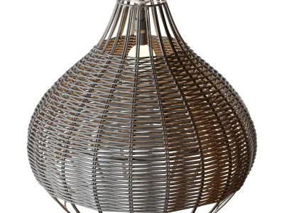 Rattan Pendant Lampshade Wicker Chandelier 3D model