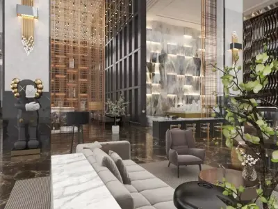 Hotel Lobby 3D model get