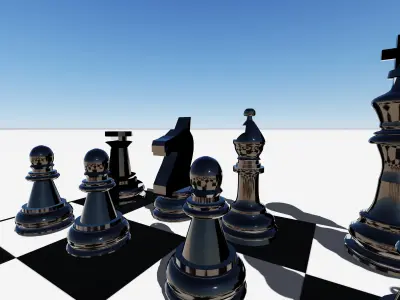 chess bord Low-poly 3D model