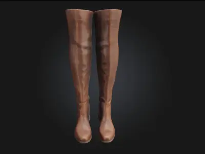 Brown Over-the-Knee Boots  Classic Warmth Meets Confident Style 3D model