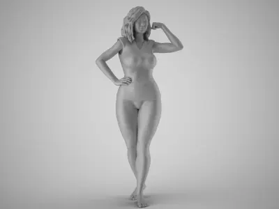 Woman Feeling Strong 3D print model