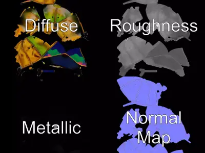 Iridescent Metallic Cap model pack Low-poly 3D model