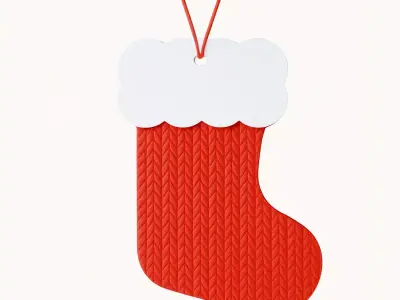 Hollow Christmas Stocking Ornament  Minimal Festive  3D print model