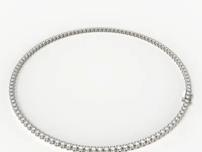 Diamond Tennis necklacet heart 3D print model