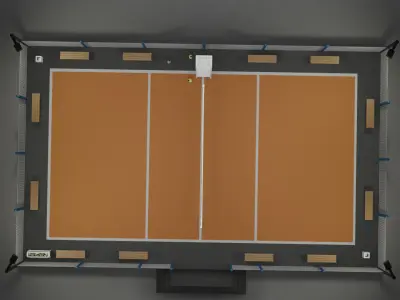 Volleyball Court - Drawing File Available - Low-poly 3D model