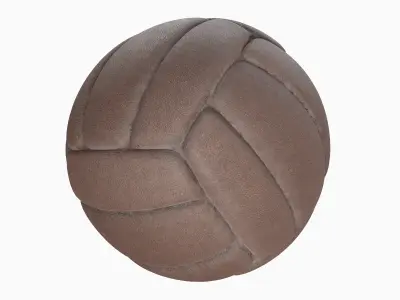 Old Leather Volleyball Ball 03 3D model