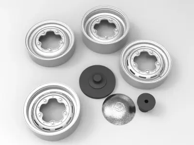 STL WHEEL VOLKSWAGEN BEETLE FUSCA OLD CLASSIC IRON 3D model