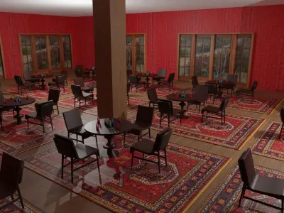 Coffee Shop Low-poly 3D model