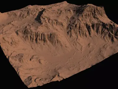 High-polly Desert Mountain Range 3D model