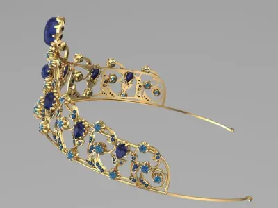 47 geram Silver Tiara 3D print model