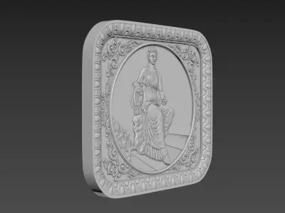 Bas-Relief  Maiden with harp 3D model