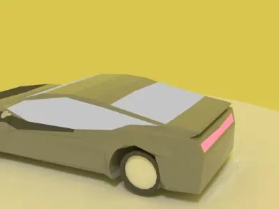 car low poly model paper Low-poly 3D model