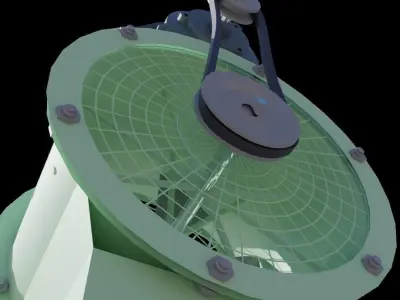 Electric Motor Blower Fan - Belt Driven 3D model