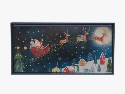 Christmas Boxed Card Set Santa Reindeer In Night Sky 3D model