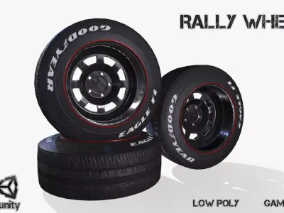 Rally wheel Good Year Low-poly 3D model