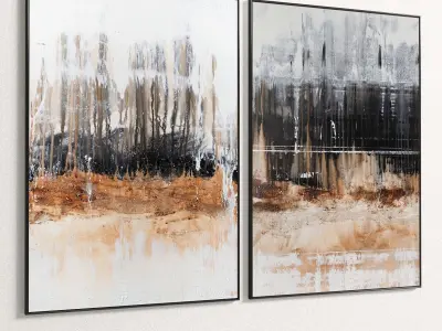 Plaster Two Photo Frame 132 Low-poly 3D model