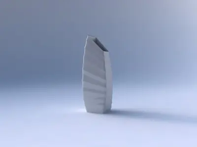 Vase bent rectangle with small horizontal sections 3D print model