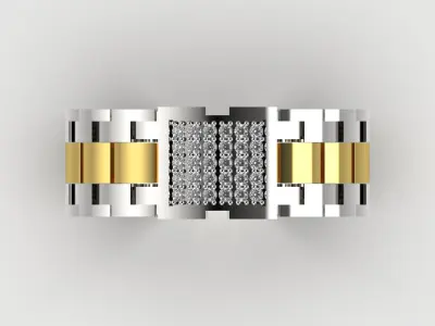 Luxury man Rolex design diamond ring model ror0026 3D print model