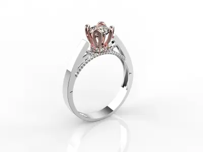 M1199002 engagement ring 3D print model