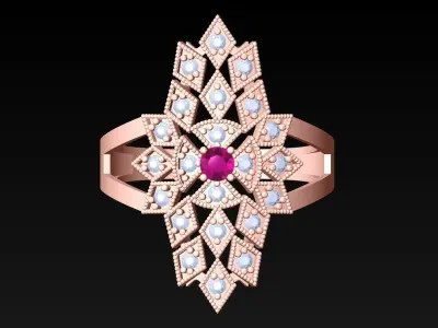Diamond Ring - Womens Rings - N2324 3D print model