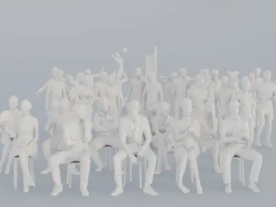 02 BEACH SPORT CASU1 SITTELE SITTING PEOPLE SCANS MAN WOMAN 3D print model