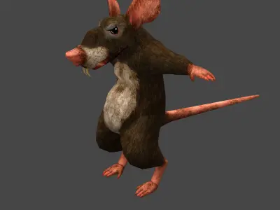 3d Rat Low-poly 3D model
