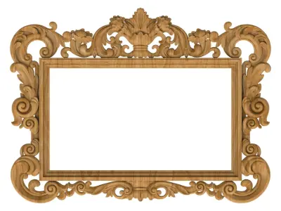 Carved picture frame STL 3D model 129