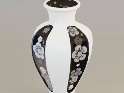 Vase06 japanese vase Low-poly 3D model