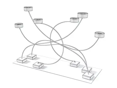 Tendrilabra candle holder with four candles 3D model