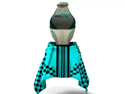 Racer Rigged Woman Dress 3D model