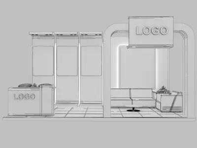 Booth Exhibition Stand a8 3D model
