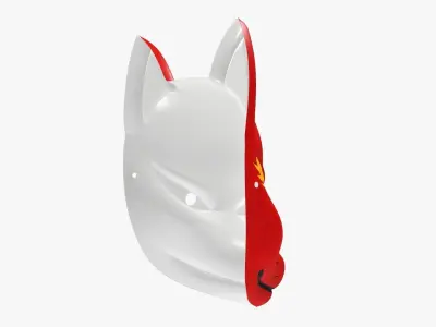 Fox japanese mask 01 3D model