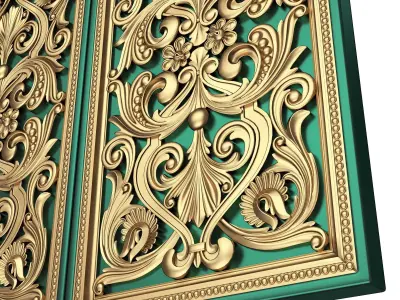 Backgammon Set 07 Green Low-poly 3D model