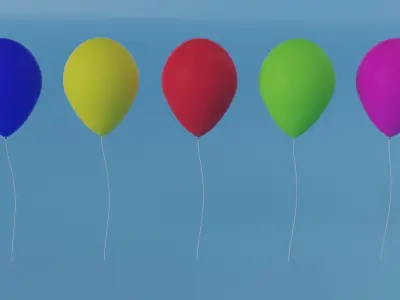 Colorful Balloons Low-poly 3D model
